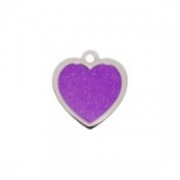Purple Heart Glitter Cat Tag